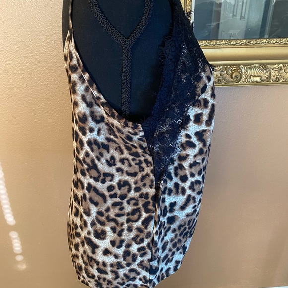 3/12 🌺 leopard and Tequila cami. Size L Vera and Lucy. Animal & black lace - Picture 3 of 9